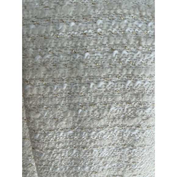 ZARA White & Gold Tweed Textured Double Breasted Jacket  Blazer Frock Coat XS - Picture 3 of 7